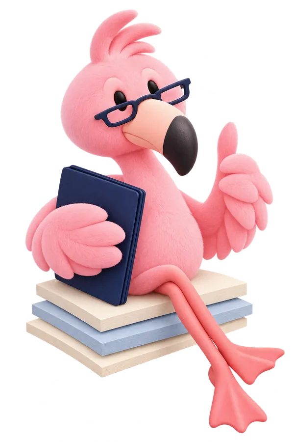 The Flamingo editor holds the completed study
